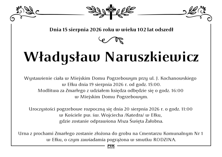 Władysław Naruszkiewicz - nekrolog